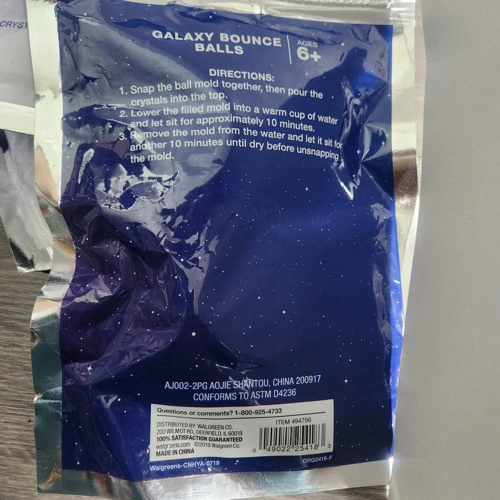 Over the Moon Galaxy Bounce Balls‎ Crystal Mix  8 Packs Science Projects Ages 6+